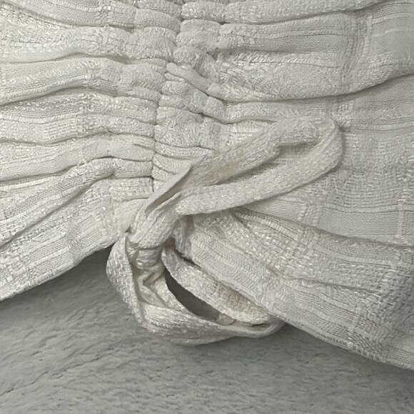 NWT L*Space Farryn‎ Top White Puffy Smocked Crop Top - Picture 3 of 16